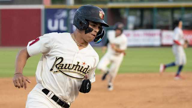 Diamondbacks outfielder prospect Druw Jones rounds third base for Visalia.